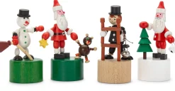 Drückfigur Weihnachtsmann mit Teddybär