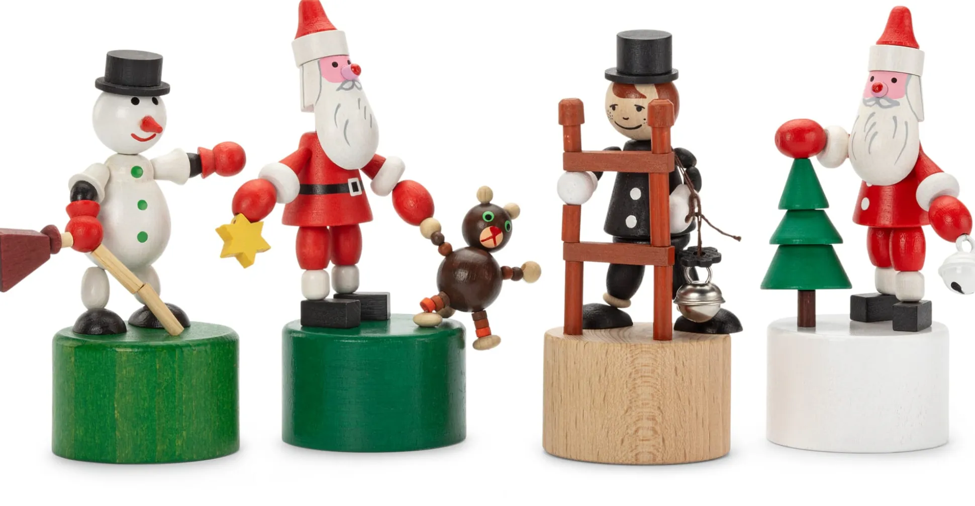 Drückfigur Weihnachtsmann mit Teddybär