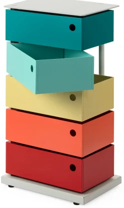 Drehladen-Container Stahlblech 5-fach Polychrom Dario