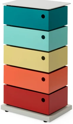 Drehladen-Container Stahlblech 5-fach Polychrom Dario