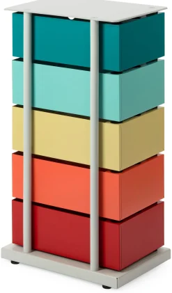 Drehladen-Container Stahlblech 5-fach Polychrom Dario