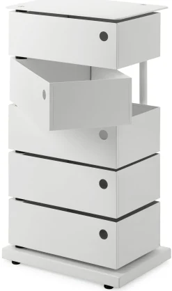 Drehladen-Container Stahlblech 5-fach weiß