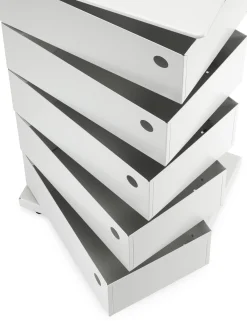 Drehladen-Container Stahlblech 5-fach weiß