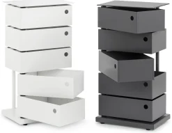 Drehladen-Container Stahlblech 5-fach weiß