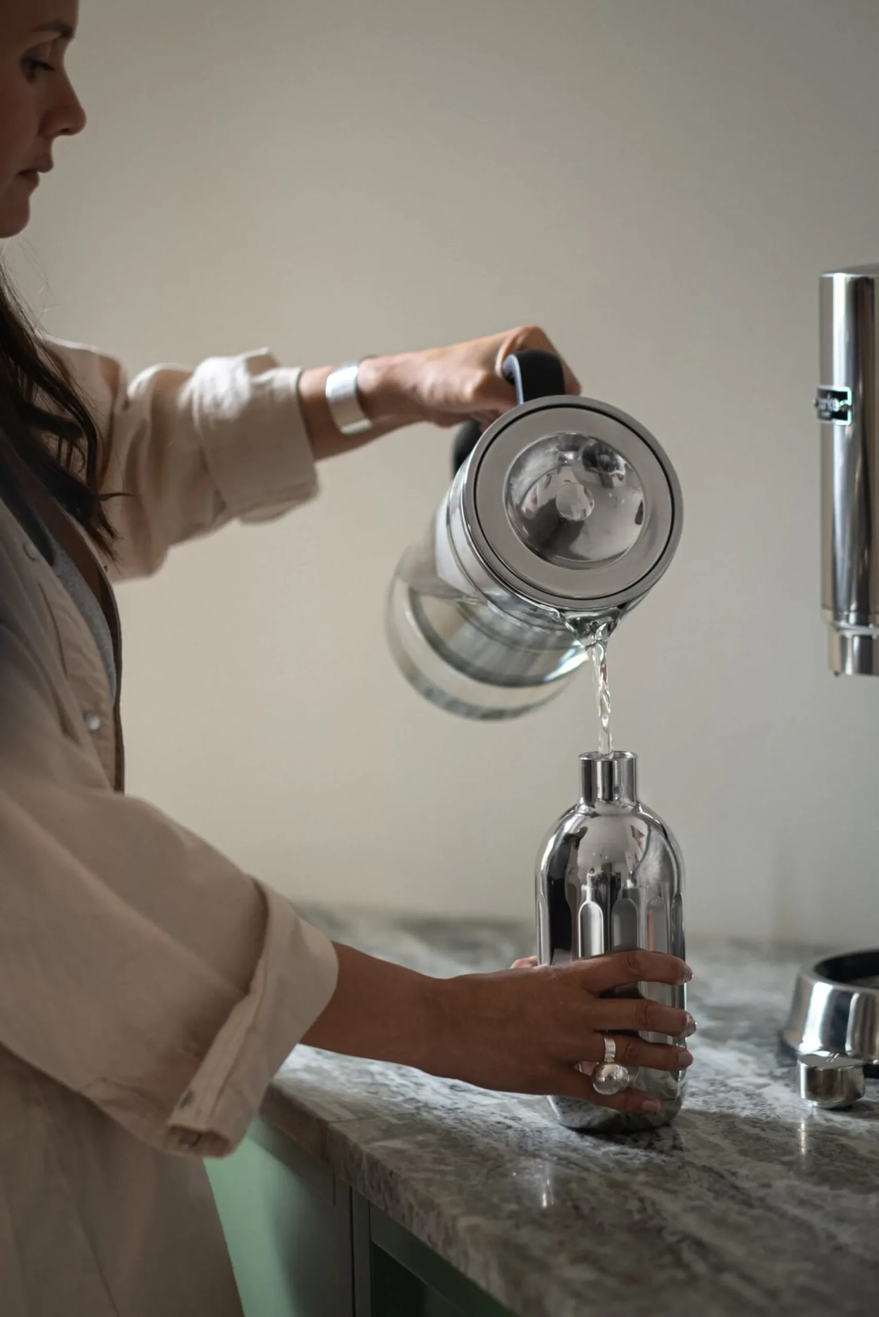 Edelstahlflasche zu Wassersprudler Carbonator Pro