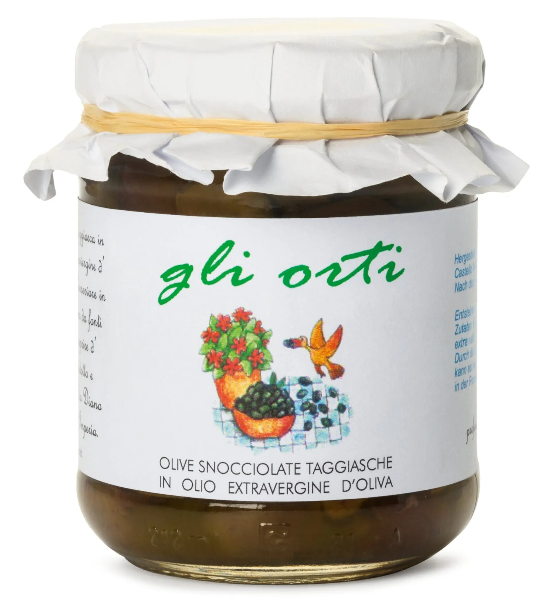 Entsteinte Taggiasca-Oliven in Olivenöl