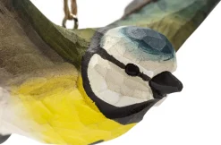 Fliegende Blaumeise Lindenholz handgeschnitzt