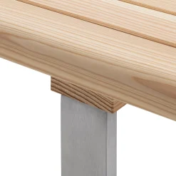 Gartenbank Lärchenholz mit Edelstahlgestell