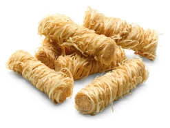 Geharzte Holzwolle in Rollen