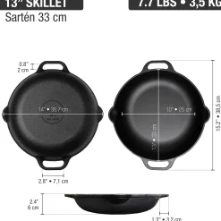 Große Gusseisenpfanne mit Griffen
