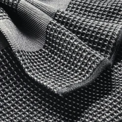 Handtuch Waffelpiqué Halbleinen Schwarz