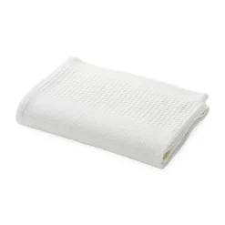 Handtuch Waffelpiqué Halbleinen weiß