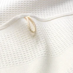 Handtuch Waffelpiqué Halbleinen weiß