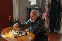 Haus- und Bademantel Rautenmuster