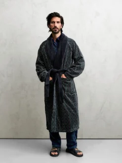 Haus- und Bademantel Rautenmuster