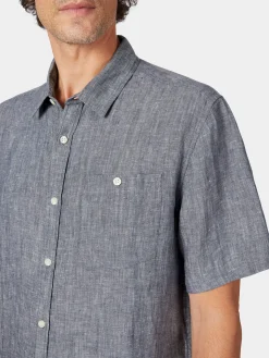 Herrenhemd Halbarm Leinen