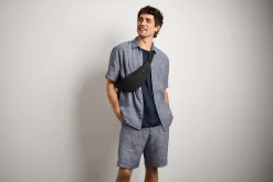 Herrenhemd Halbarm Leinen