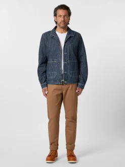 Herren-Hemdjacke gestreift