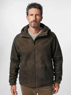 Herren-Kapuzenjacke Bockvelours