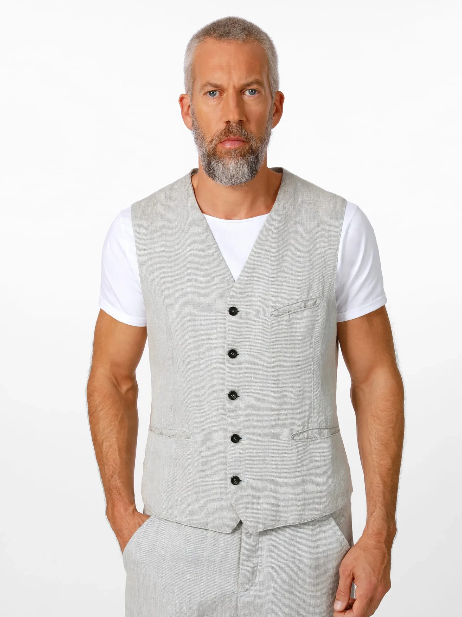 Herren-Leinenweste