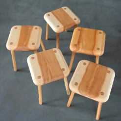 Hocker Eschen- und Eichenholz