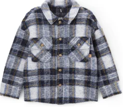 Kinder-Hemdjacke Wollwalk kariert