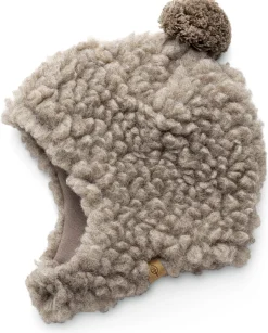 Kinder-Mütze mit Bommel Wollplüsch