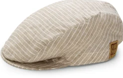 Kinder-Schiebermütze Leinen gestreift