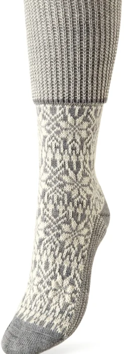 Kniestrumpf Jacquard Schurwolle
