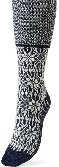 Kniestrumpf Jacquard Schurwolle