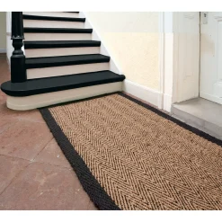 Kokosteppich Fischgrat natur-schwarz