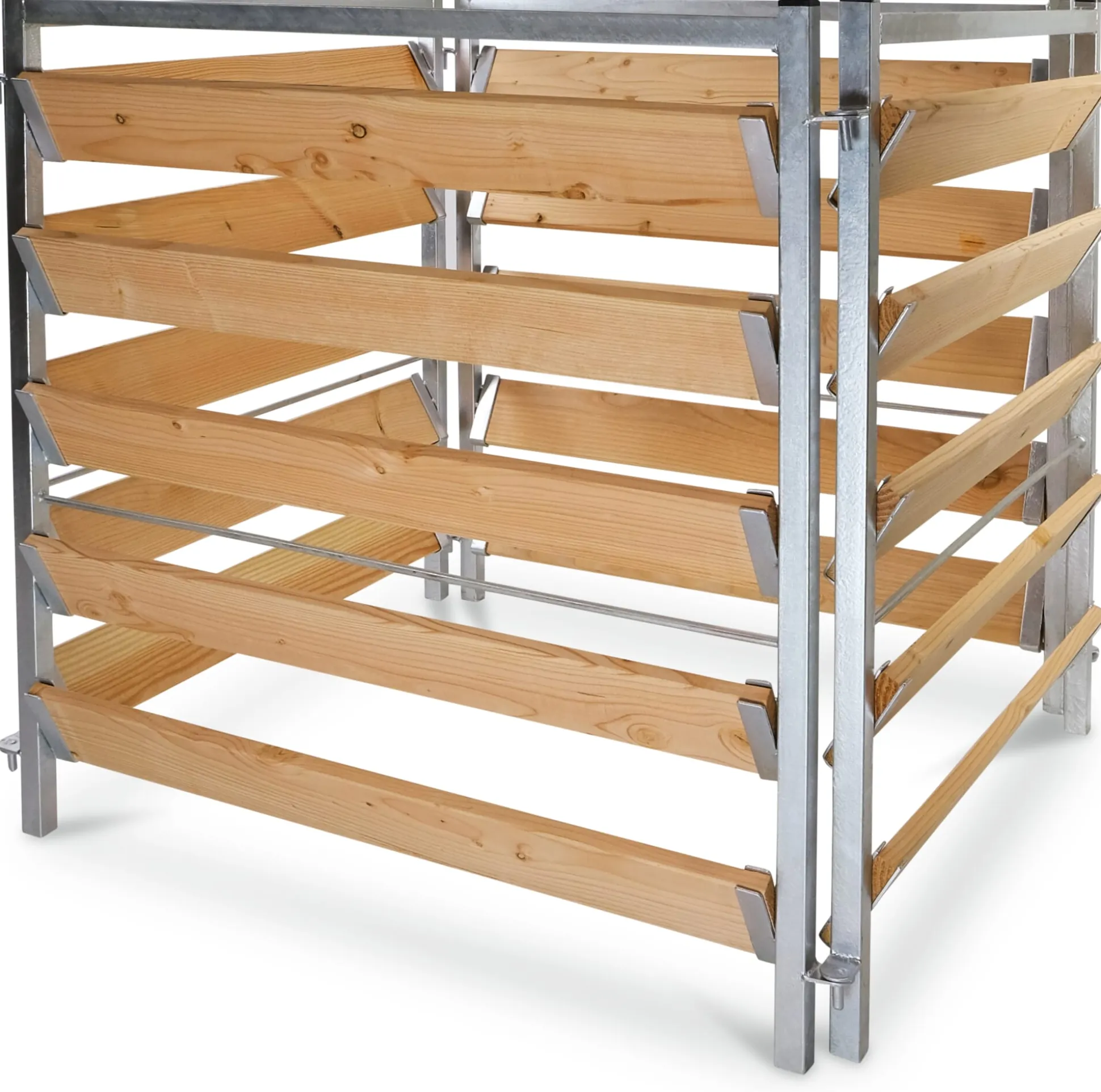 Kompostkiste Stahl verzinkt, Lärchenholz