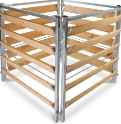 Kompostkiste Stahl verzinkt, Lärchenholz