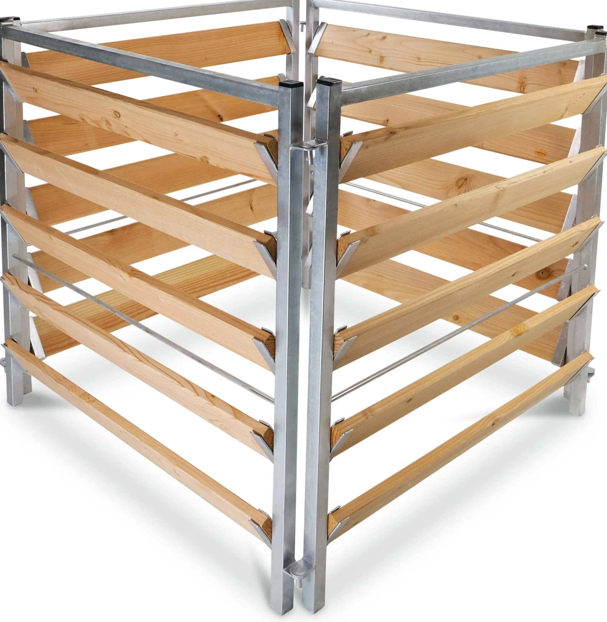 Kompostkiste Stahl verzinkt, Lärchenholz