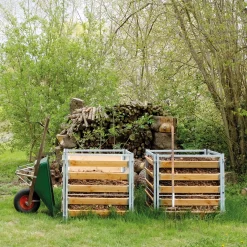 Kompostkiste Stahl verzinkt, Lärchenholz