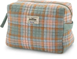 Kulturbeutel N° 43, kariert, graublau