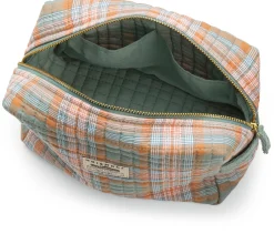 Kulturbeutel N° 43, kariert, graublau