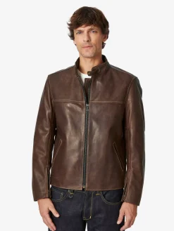 Lederjacke Pull-up Stehkragen