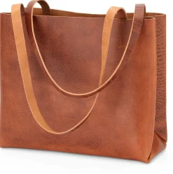 Ledershopper klein, cognac