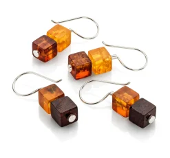 Ohrhänger Bernsteinwürfel