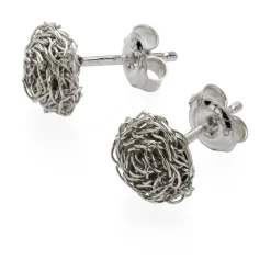 Ohrstecker gehäkeltes Silber