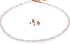 Ohrstecker Rosenquarz, Roségold