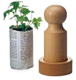 Papiertopf-Presse Buchenholz