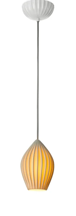 Pendelleuchte Bone China Gerippt