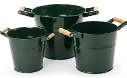 Pflanzkübel mit Holzgriffen