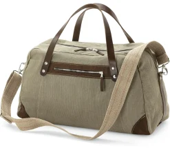 Reisetasche Segeltuch, Grünbeige