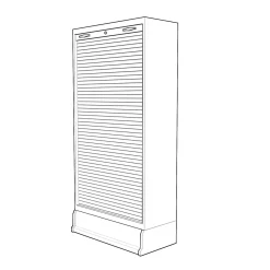 Rollladenschrank 40 hoch mit 3 Fachböden