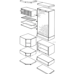 Rollladenschrank 40 hoch mit 3 Fachböden