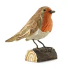 Rotkehlchen Lindenholz handgeschnitzt