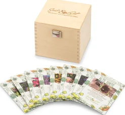 Saatgutset im Holzkästchen